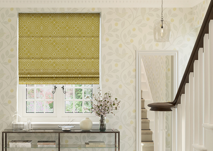 Newquay, Mustard - Motorised Roman Blind - Image 3
